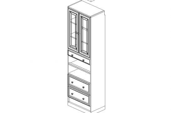 White 24" Cabinet w/Doors&Drawers